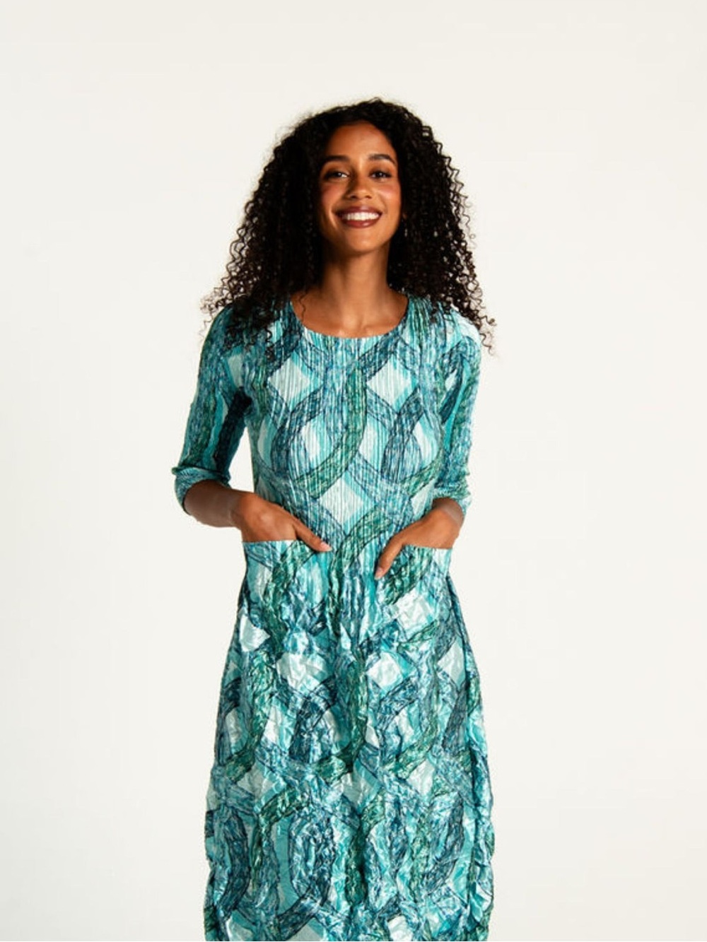 Alquema 3/4 SLEEVE SMASH POCKET DRESS - GLOSSY like new - Picture 10 of 16